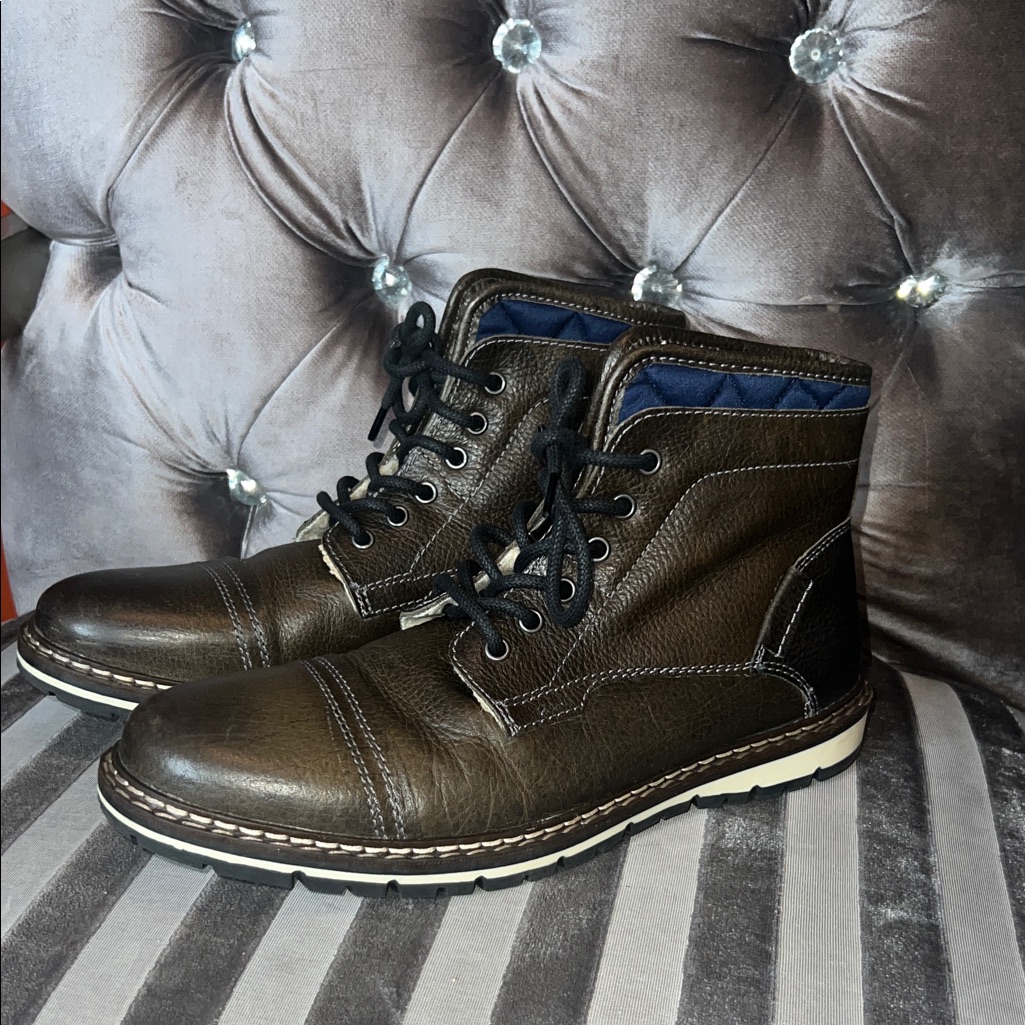 Crown Vintage Men's Handcrafted Leather Rugged Combat Boots